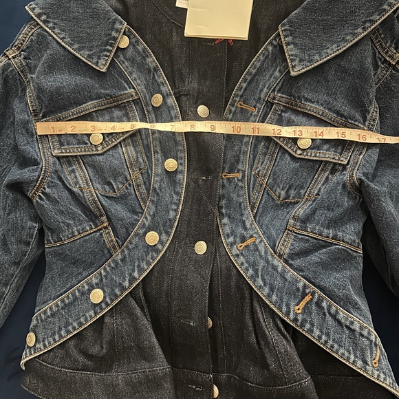 NWT ALEXANDER MCQUEEN LAYERED PEPLUM DENIM TROMPE L'OEIL JEAN JACKET IT 44 US 8 - Picture 11 of 12